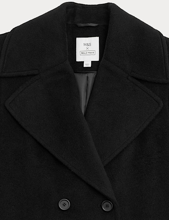 Pure Wool Belted Double Breasted Coat