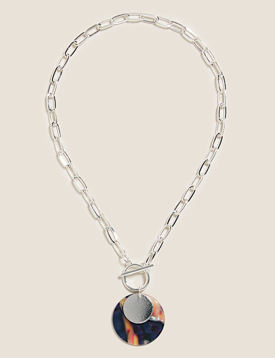 Tortoiseshell T-Bar Pendant Necklace