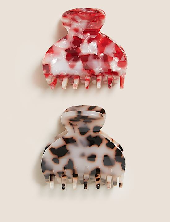 2 Pack Tortoiseshell Bulldog Hair Clips