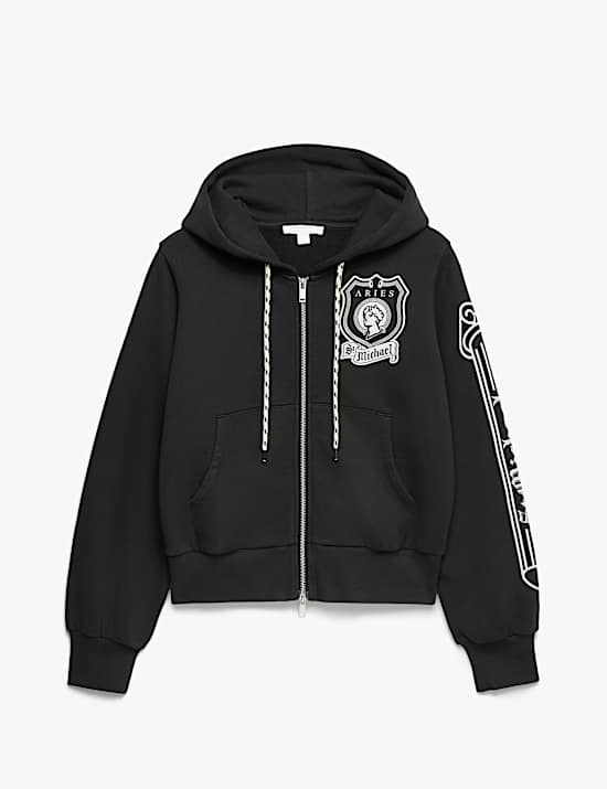 Sweat &agrave; capuche 100 % coton imprim&eacute;