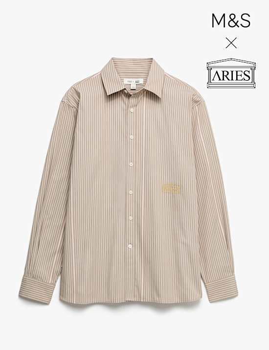 Chemise 100 % coton &agrave; rayures