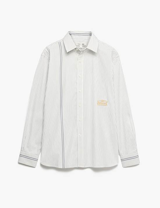 Chemise 100 % coton &agrave; rayures