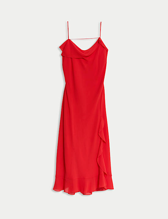 Cowl Neck Midaxi Slip Dress