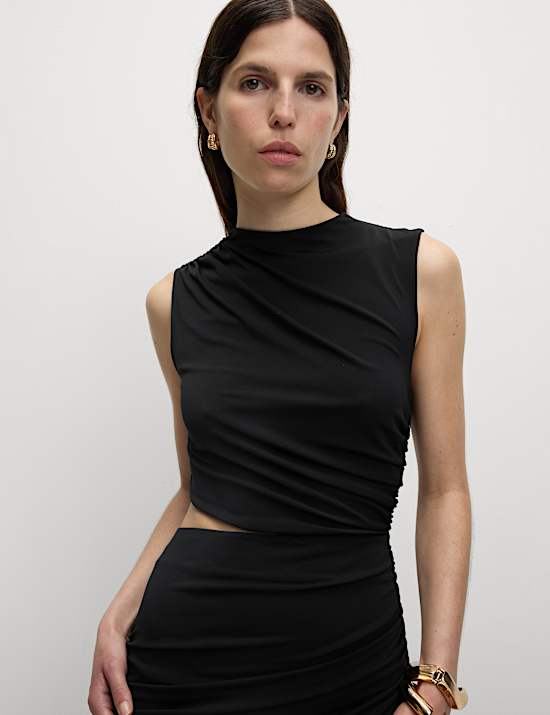 One Shoulder Midi Bodycon Dress