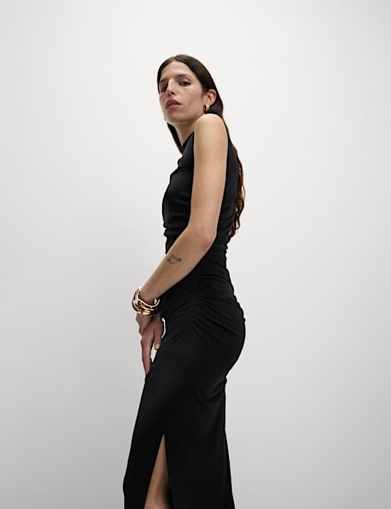 One Shoulder Midi Bodycon Dress