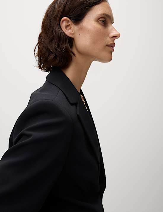 Gerade geschnittener, einreihiger Kurzarm-Blazer