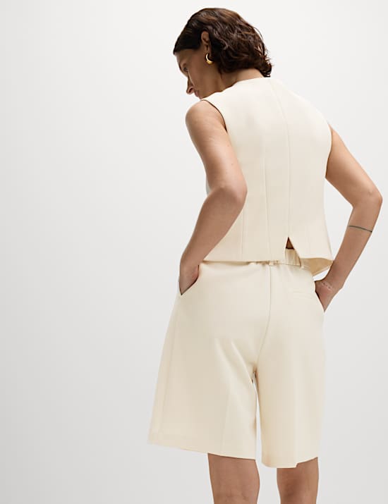 Bermuda taille haute &agrave; pinces