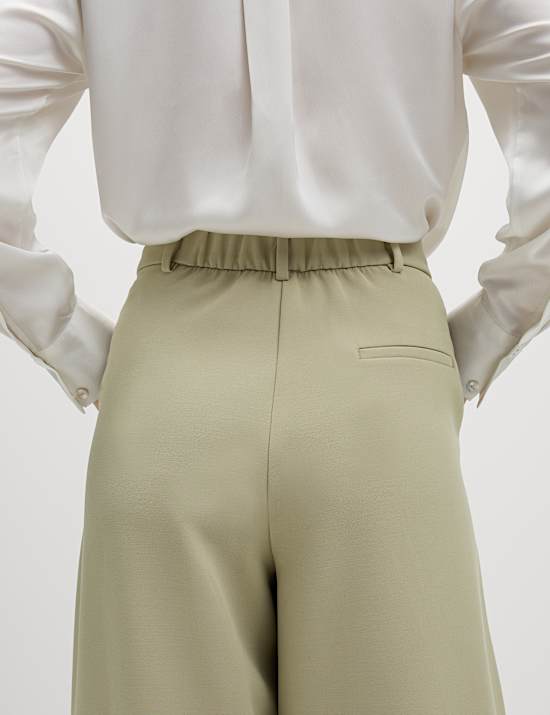 Tailored Pleat Front Barrel Leg Trousers