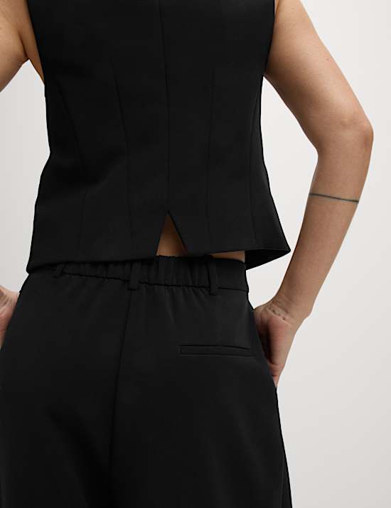 Tailored Pleat Front Wide Leg Trousers