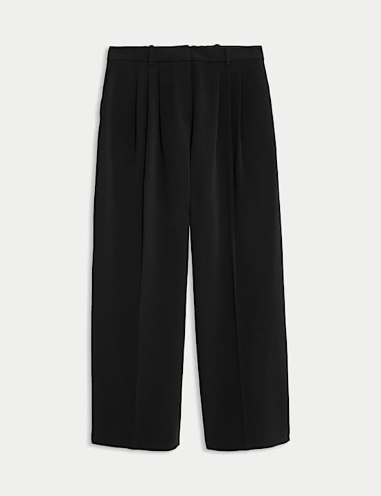 Tailored Pleat Front Wide Leg Trousers