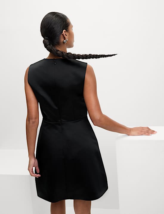 Bow Detail Mini Waisted Dress