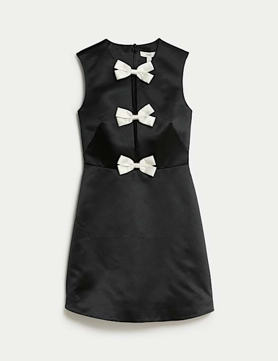 Bow Detail Mini Waisted Dress