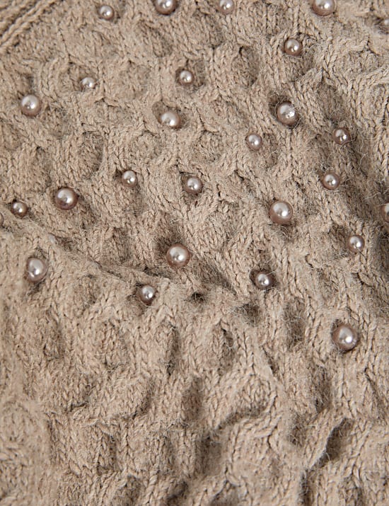 Cable Knit Embellished Jumper