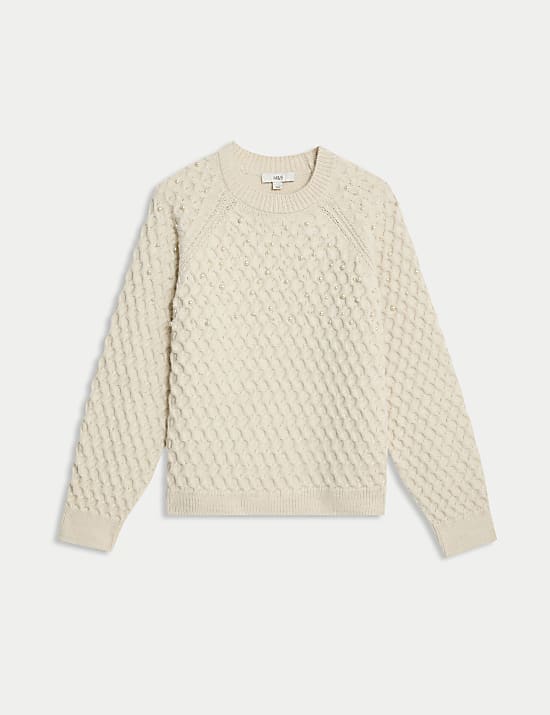 Cable Knit Embellished Jumper