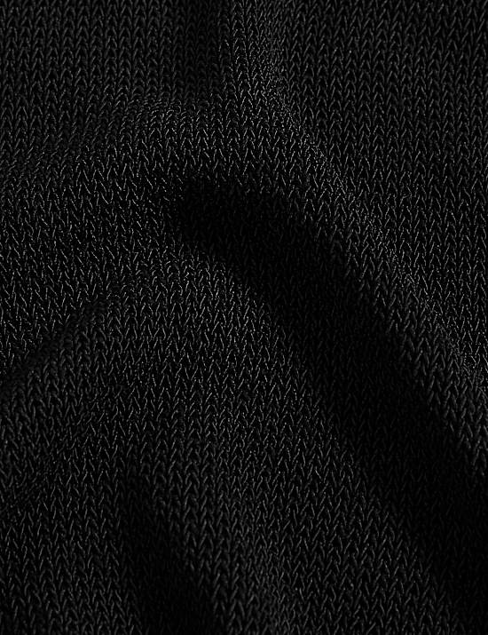 Textured Crew Neck Knitted Vest with Cotton