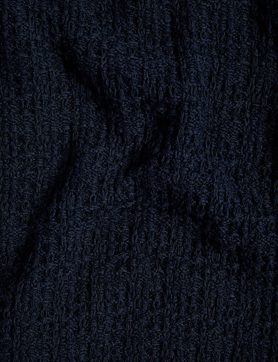 Cotton Blend Textured Knitted Jacket