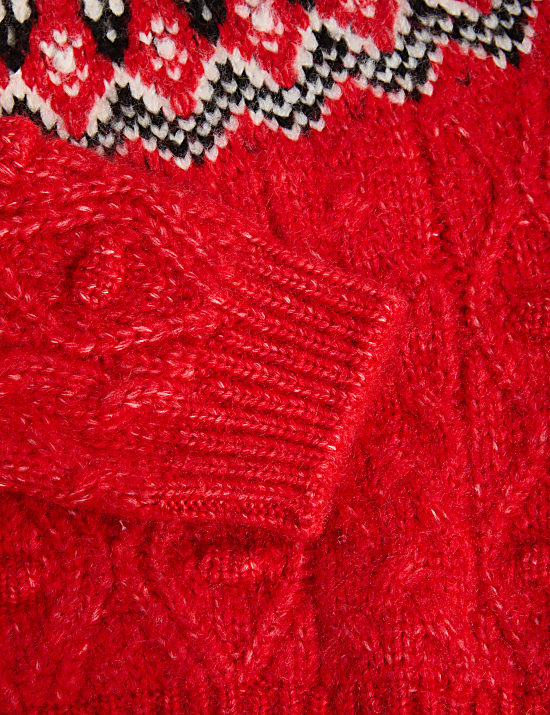 Svetr s výstřihem ke krku s žakárovým vzorem