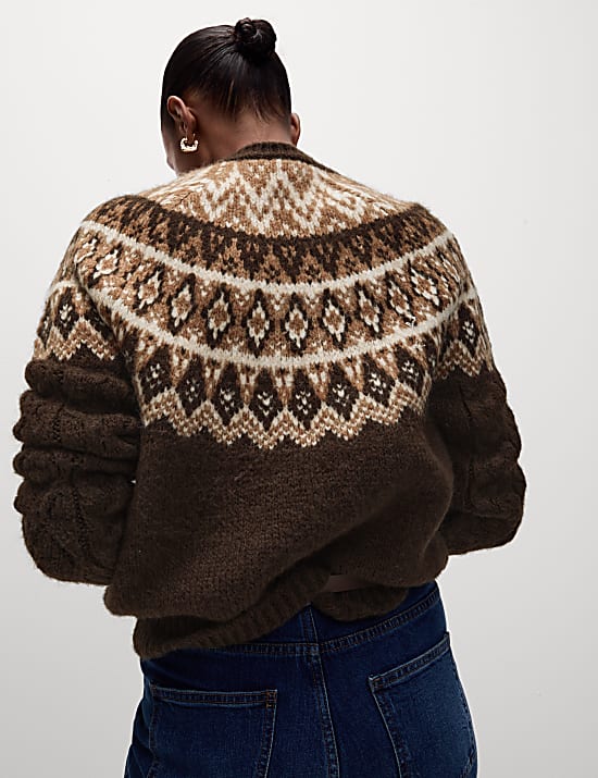 Pull &agrave; col rond motif jacquard