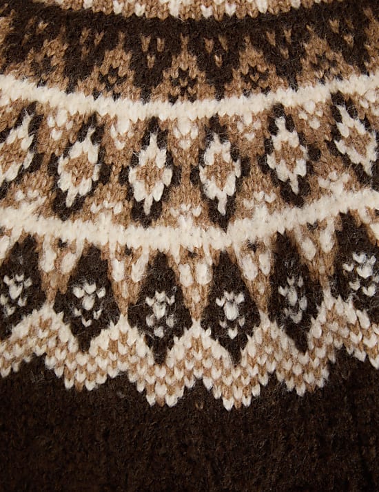 Pull &agrave; col rond motif jacquard