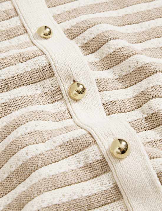 Cotton Rich Striped Knitted Waistcoat