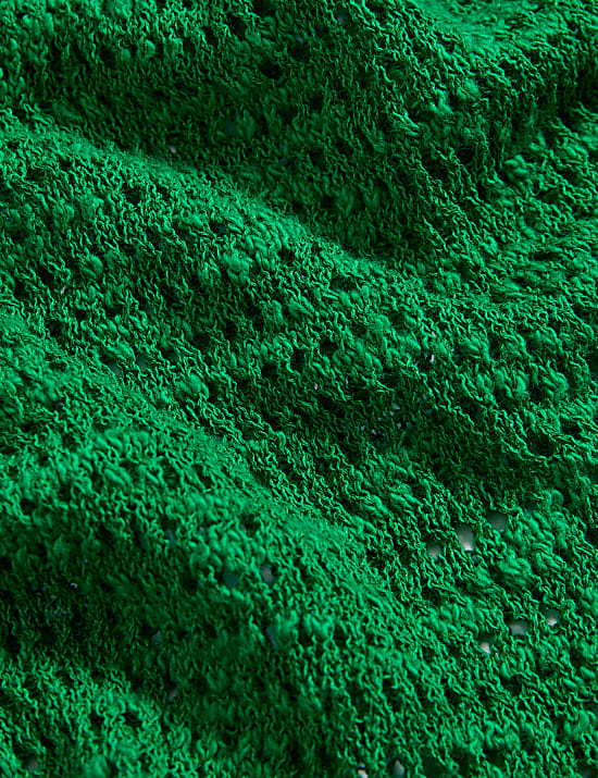 Cotton Rich Knitted Midi Dress with Linen