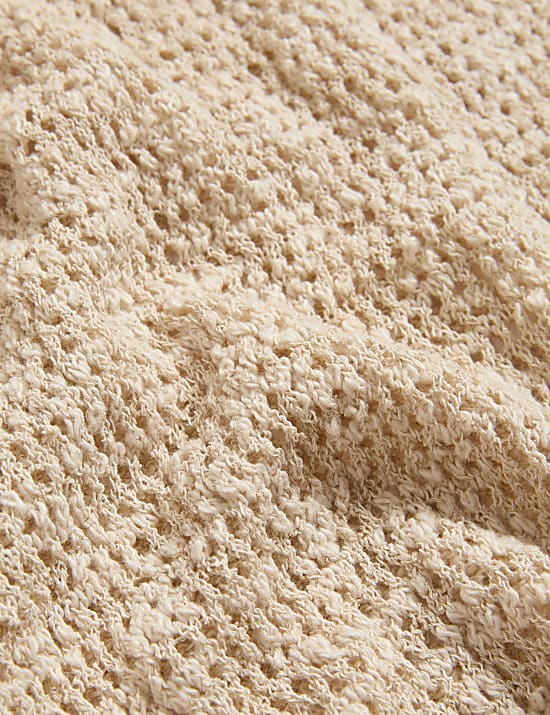 Cotton Rich Knitted Midi Dress with Linen