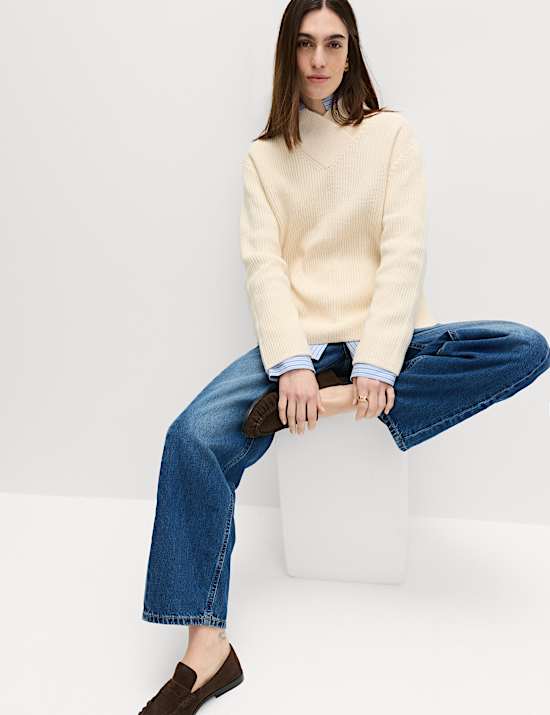 Cotton Rich Ribbed Longline Jumper