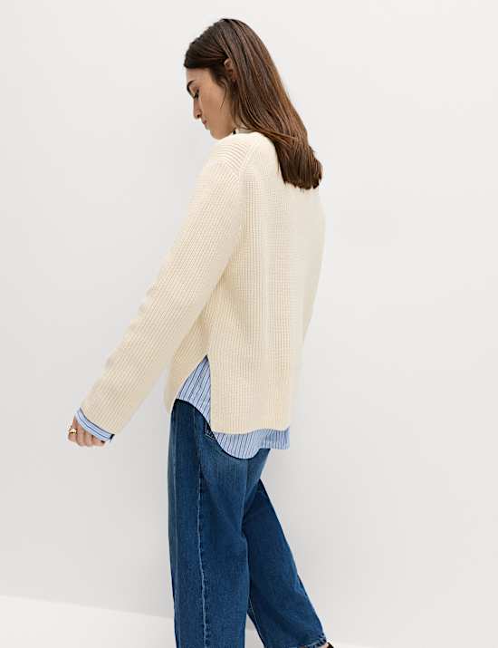 Cotton Rich Ribbed Longline Jumper