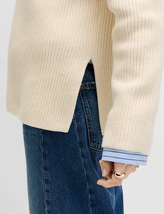 Cotton Rich Ribbed Longline Jumper