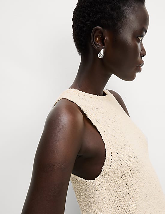 Cotton Rich Crew Neck Knitted Vest