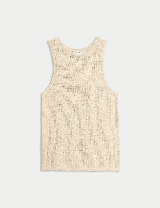 Cotton Rich Crew Neck Knitted Vest