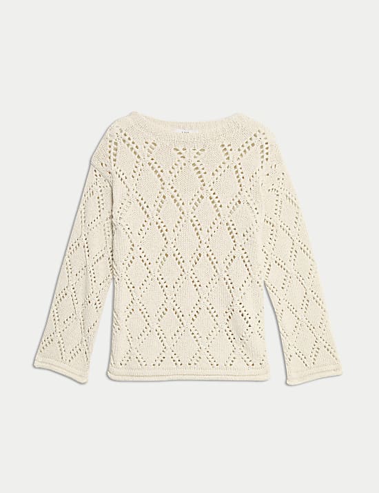 Cotton Blend Textured Jumper