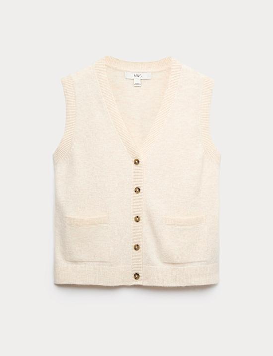 Lambswool Blend Knitted Waistcoat