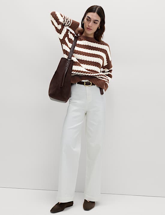 Cotton Rich Striped Relaxed Jumper