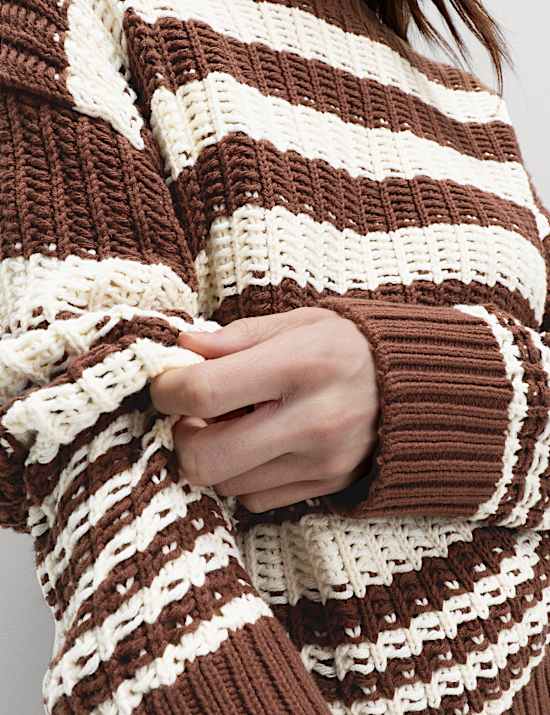 Cotton Rich Striped Relaxed Jumper