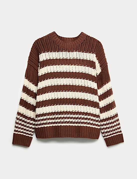 Cotton Rich Striped Relaxed Jumper
