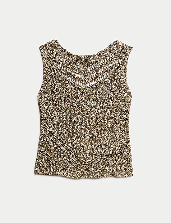 Metallic Vest With Cotton