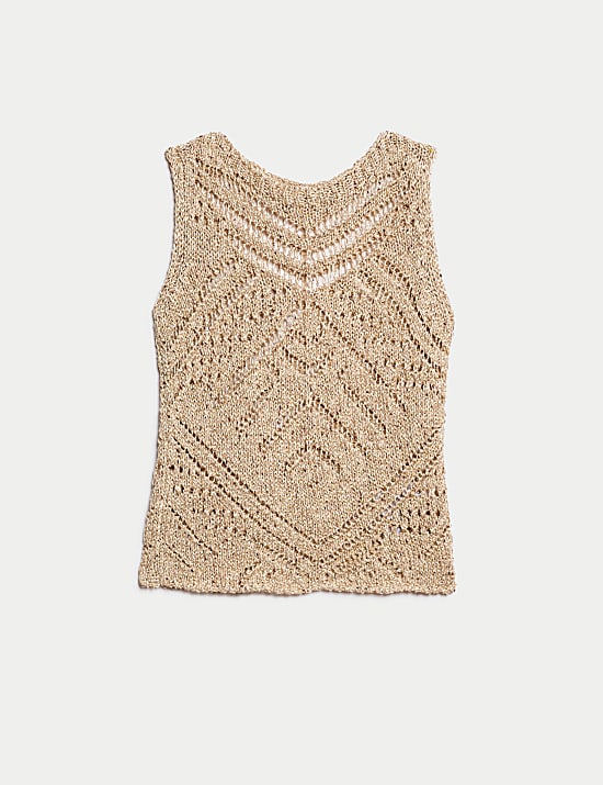 Metallic Vest With Cotton