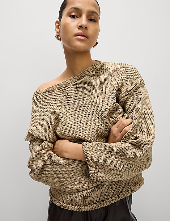 Pull textur&eacute; &agrave; col rond