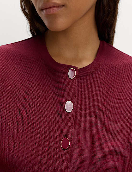 Crew Neck Button Through Waistcoat