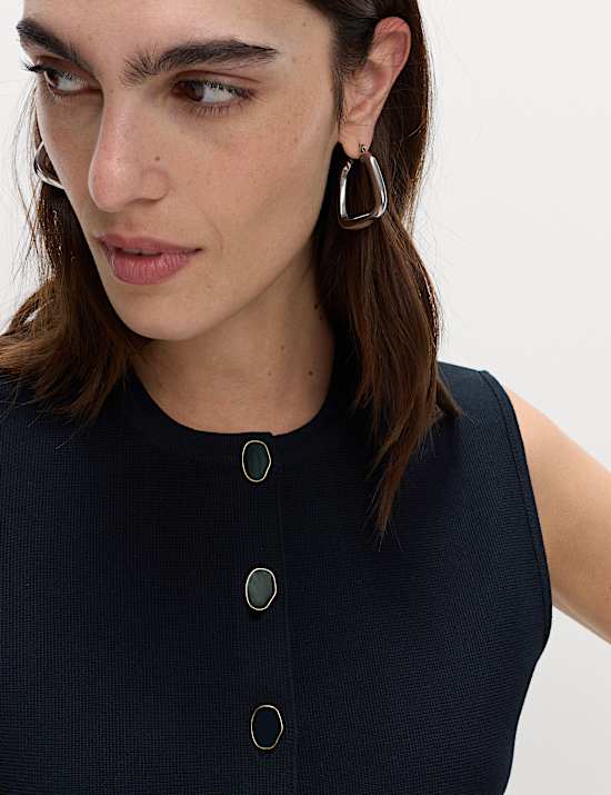 Crew Neck Button Through Waistcoat