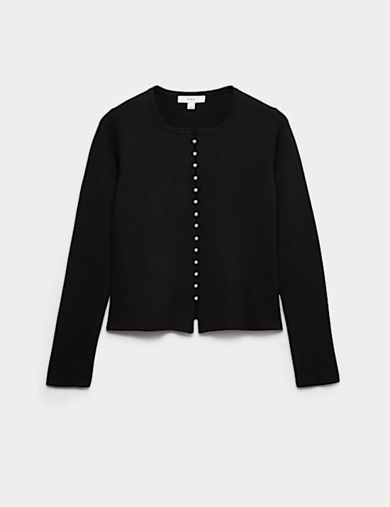 Soft Touch Button Through Fitted Cardigan