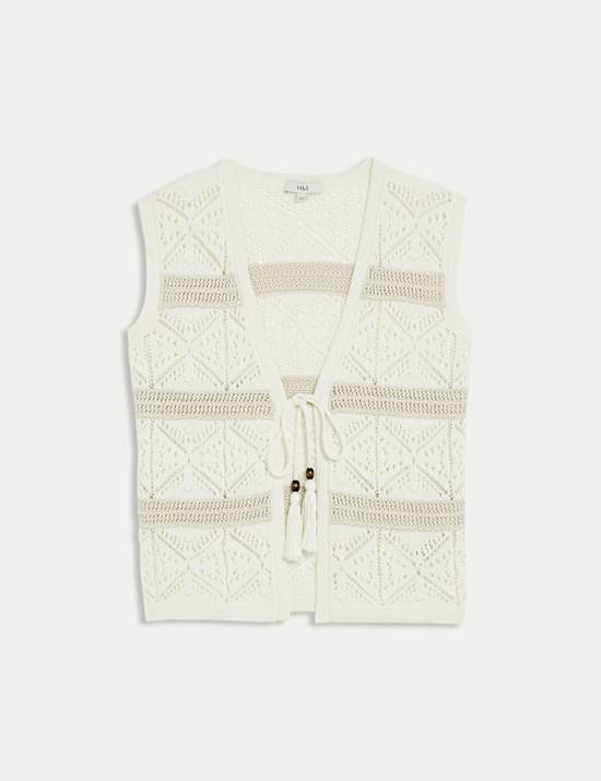 Gilet de costume raccourci coupe cintr&eacute;e en coton textur&eacute;