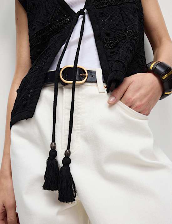 Cotton Rich Slim Textured Cropped Waistcoat