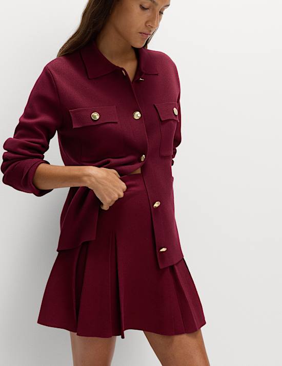 Πλεκτή Ζακέτα με Γιακά