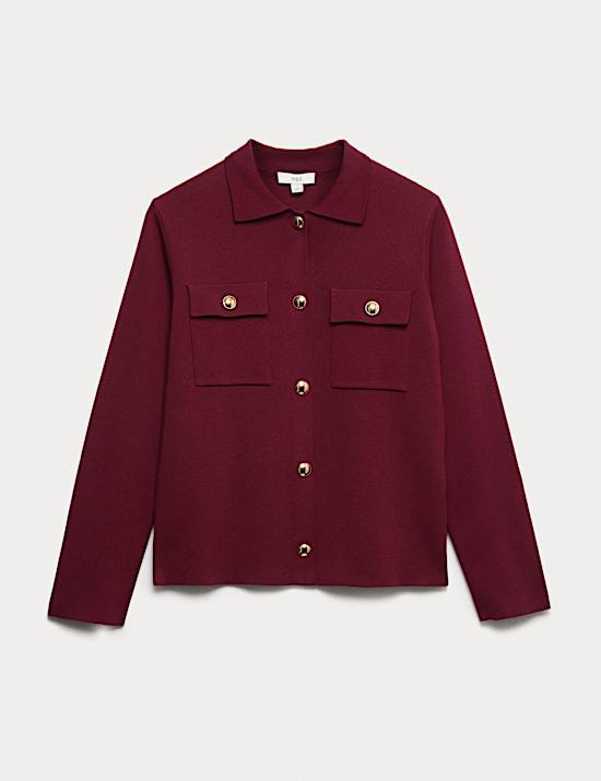 Πλεκτή Ζακέτα με Γιακά