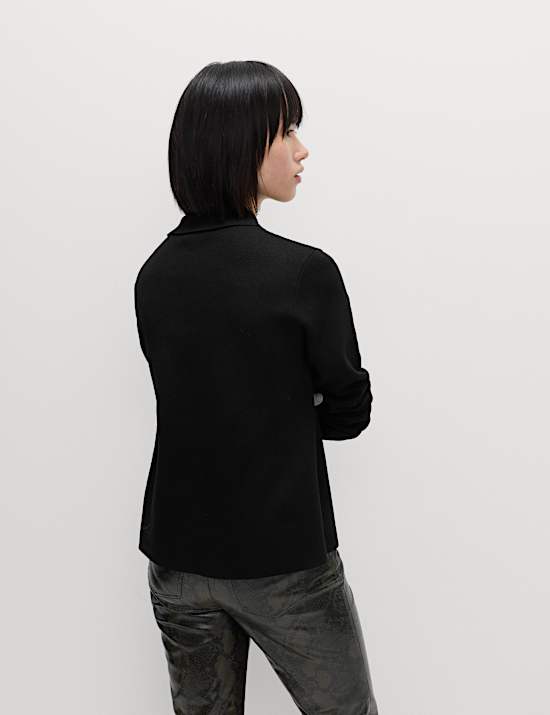 Πλεκτή Ζακέτα με Γιακά