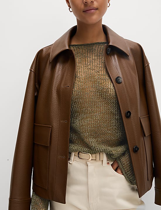 Cotton Blend Metallic Jumper with Linen