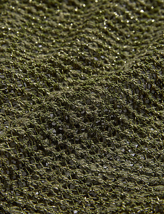 Cotton Blend Metallic Jumper with Linen