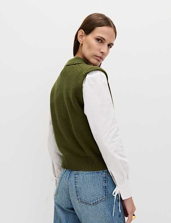 Cotton Rich Pocket Knitted Waistcoat